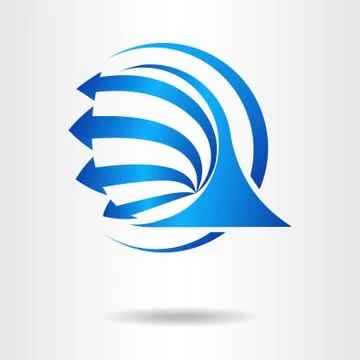 Vector logo with blue arrows. Stock Illustration