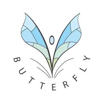 Vector logo blue wings develop Stock Illustration