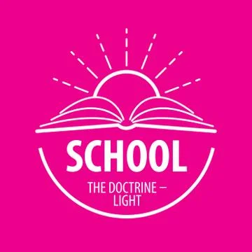 Vector logo book and sun with rays Illustrazione stock