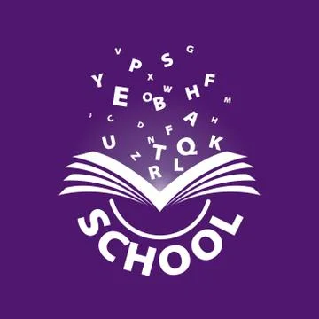 Vector logo from the book flying letters イラスト素材