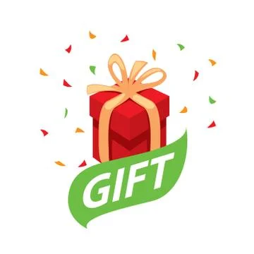 Vector logo box with gifts Stock Illustration