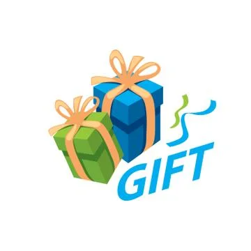 Vector logo box with gifts Stock Illustration