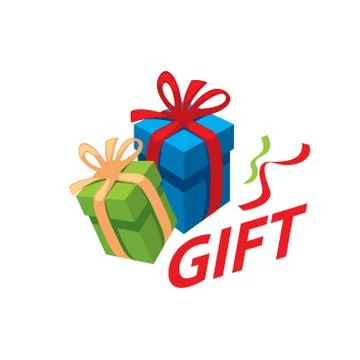 Vector logo box with gifts Stock Illustration