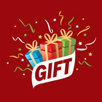 Vector logo box with gifts Stock Illustration