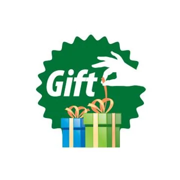 Vector logo box with gifts Stock Illustration