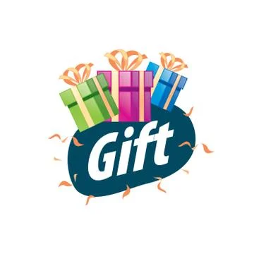 Vector logo box with gifts Stock Illustration