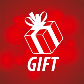Vector logo box on a red background 스톡 일러스트