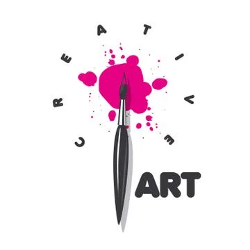 Vector logo brush and blots of paint 스톡 일러스트