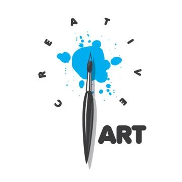 Vector logo brush and blots of paint Stock Illustration