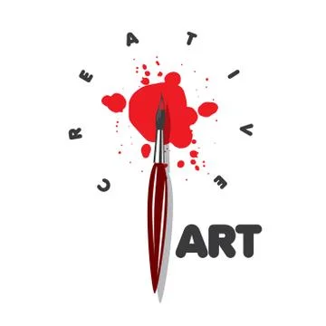 Vector logo brush and blots of paint 스톡 일러스트