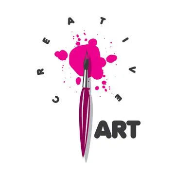 Vector logo brush and blots of paint 스톡 일러스트