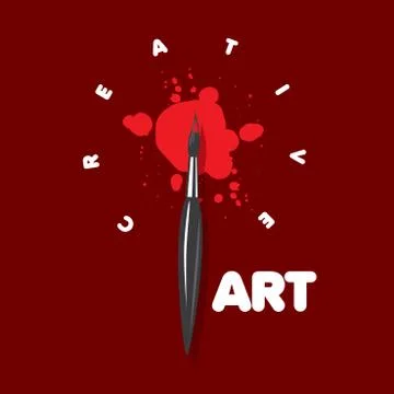 Vector logo brush and blots of paint 스톡 일러스트