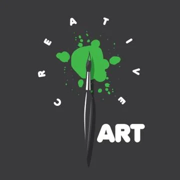 Vector logo brush and blots of paint 스톡 일러스트