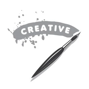 Vector logo brush and blots of paint 스톡 일러스트