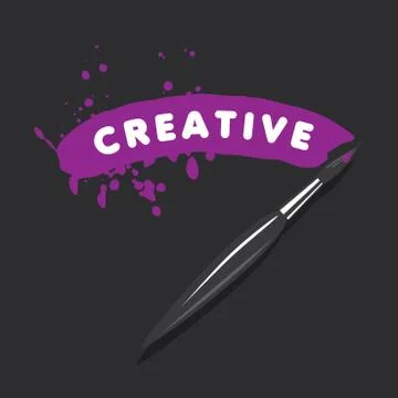 Vector logo brush and blots of paint 스톡 일러스트