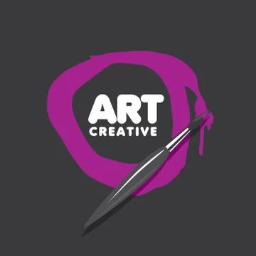 Vector logo brush and blots of paint 스톡 일러스트