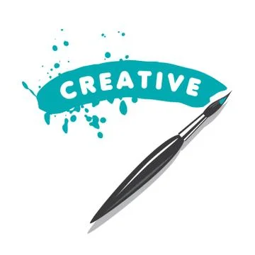 Vector logo brush and blots of paint Stock Illustration