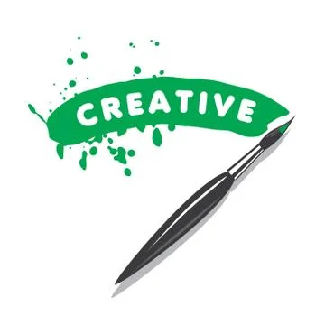 Vector logo brush and blots of paint 스톡 일러스트