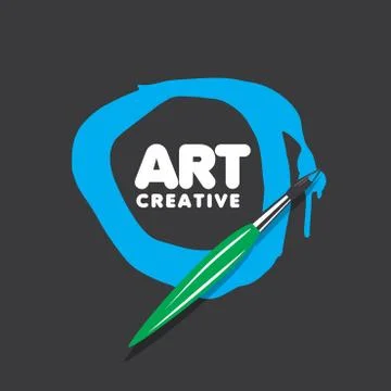 Vector logo brush and blots of paint Stock Illustration