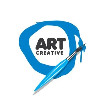 Vector logo brush and blots of paint 스톡 일러스트
