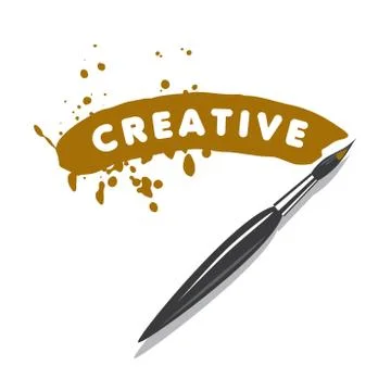 Vector logo brush and blots of paint Stock Illustration
