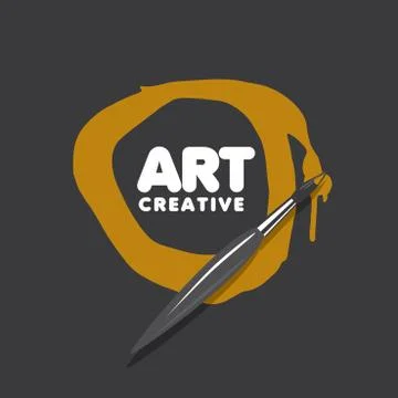 Vector logo brush and blots of paint 스톡 일러스트