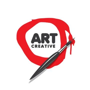 Vector logo brush and blots of paint 스톡 일러스트