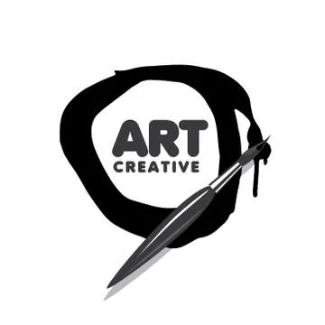 Vector logo brush and blots of paint 스톡 일러스트