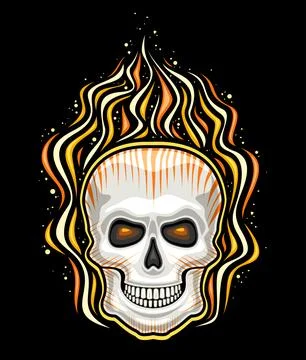 Vector logo for Burning Skull 스톡 일러스트