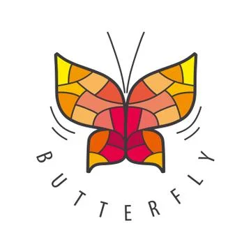Vector logo butterfly patterns of red Stock Illustration