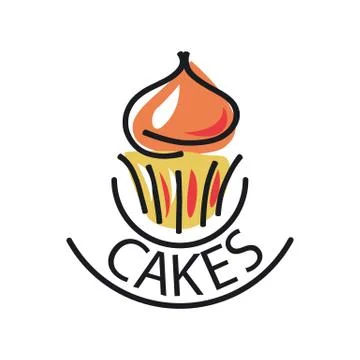 Vector logo Cake for menu cafe or restaurant Illustrazione stock