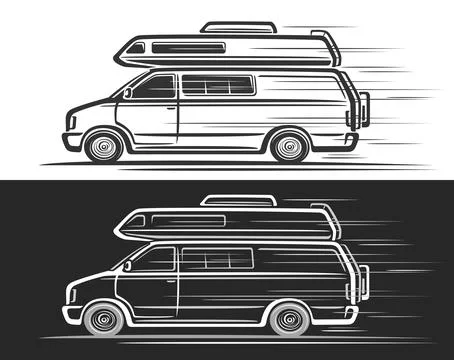 Vector logo for Camper Van Ilustración de archivo