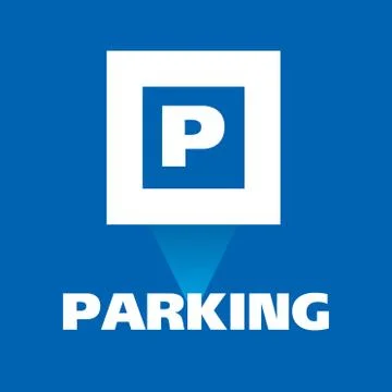 Vector logo of car and Bicycle Parking area Stock Illustration