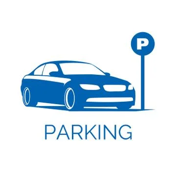 Vector logo of car and Bicycle Parking area Stock Illustration