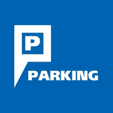 Vector logo of car and Bicycle Parking area Stock Illustration