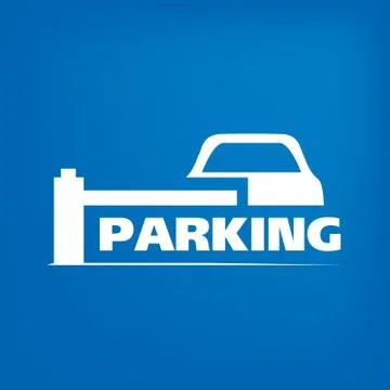 Vector logo of car and Bicycle Parking area Stock Illustration