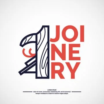 Vector logo carpentry workshop. Stock Illustration