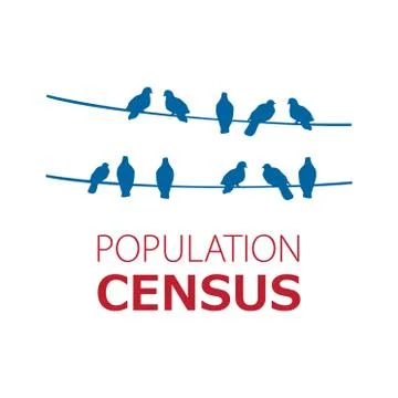 Vector logo for census, population count and demographic statistics Illustrazione stock