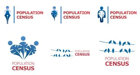 Vector logo for census, population count Stock Illustration