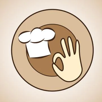 Vector logo of chef cap and okay sign Stock Illustration