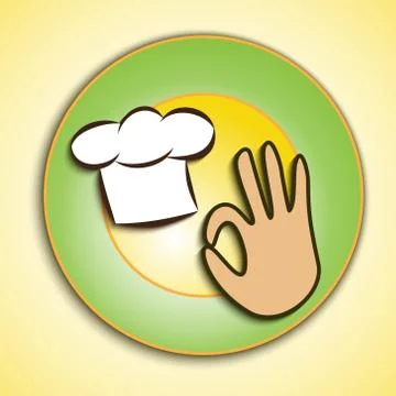 Vector logo of chef cap and okay sign Stock Illustration