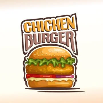 Vector logo for chicken burger Stock Illustration