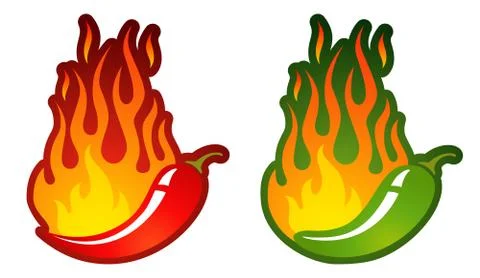 Vector logo with chili peppers Stock Illustration