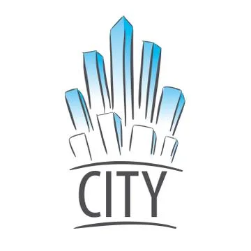 Vector logo city in the form of crystals Stock Illustration