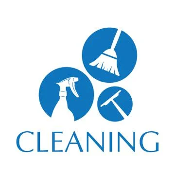 Vector logo for cleaning and sweep service Stock Illustration