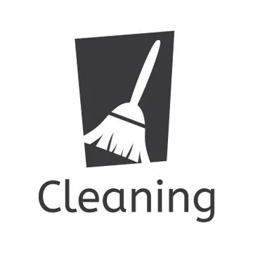 Vector logo for cleaning and sweep service Stock Illustration