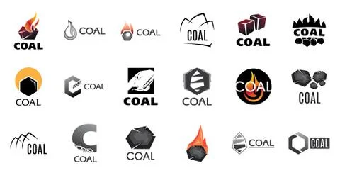 Vector logo of coal mining and sale Stock Illustration