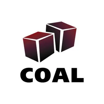 Vector logo of coal mining and sale Stock Illustration