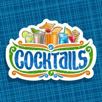 Vector logo for Cocktails 스톡 일러스트
