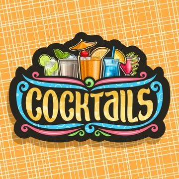 Vector logo for Cocktails 스톡 일러스트